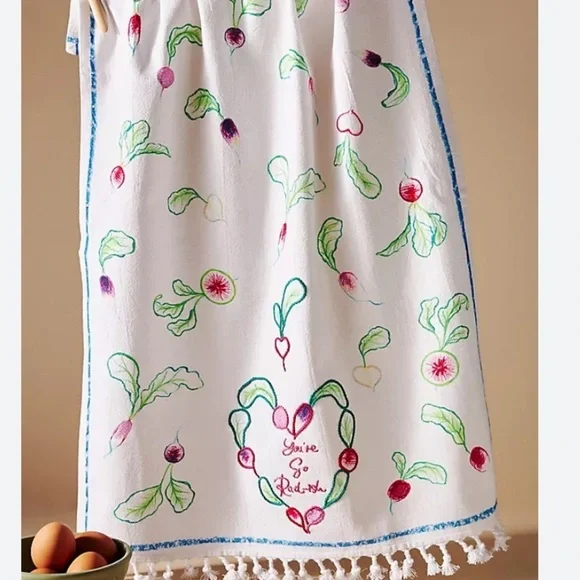 Anthropologie “ your so radish” dish towel