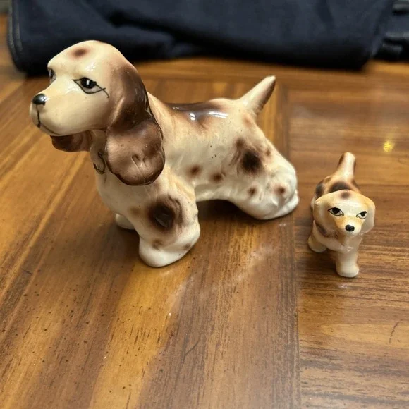 Vintage Relco Cocker Spaniel Brown‎ With Baby Pup