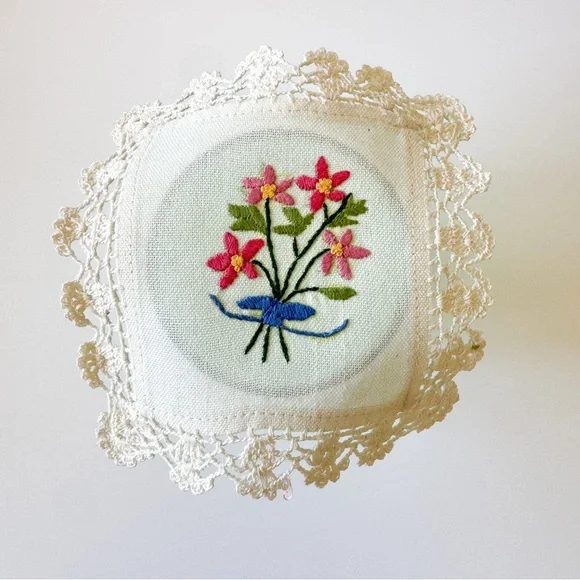 Embroidered Floral Lace Cotton Blend Cloth