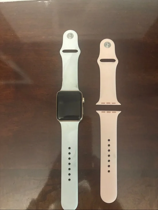 Apple Watch Series 3 With off white and Pink Sport Bands