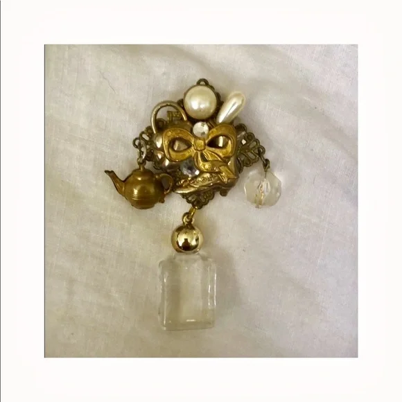 Vintage Handmade Collage Brooch
