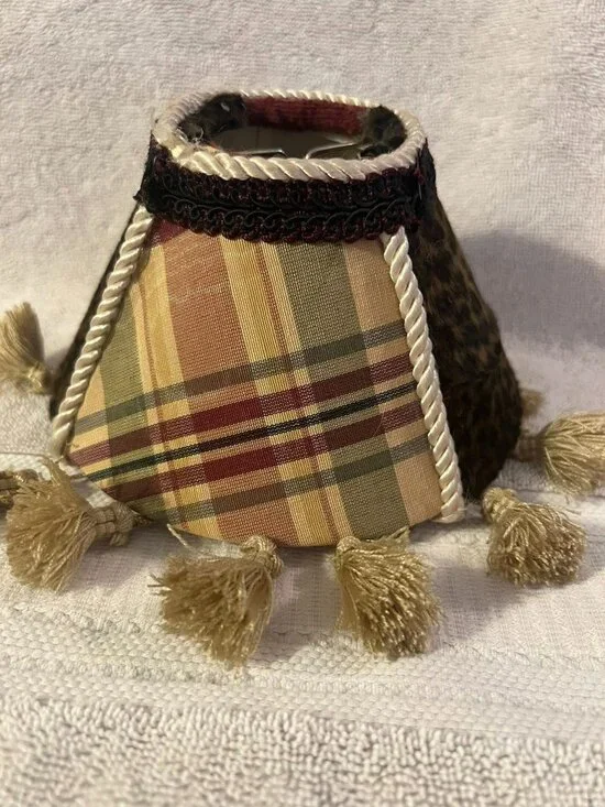 Small Tan Plaid Lamp Shade