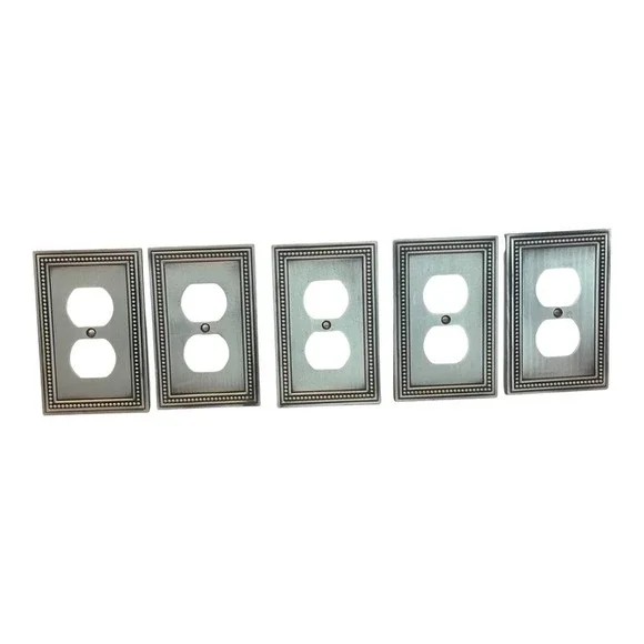 Lot of 5 2005 LHMC Liberty Hardware Metal Electrical Outlet Plate Cover