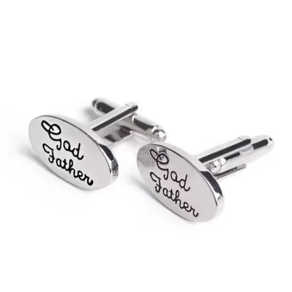 God Father Silver Cuff Links