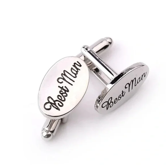 New! Best Man Silver Cuff Links