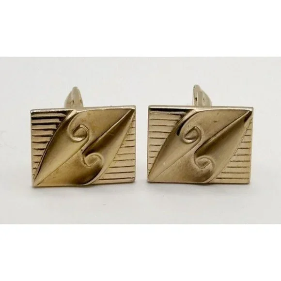 Pioneer Art‎ Nouveau Style Goldtone Cufflinks