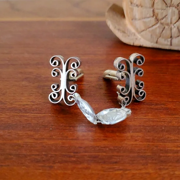 Vintage Silver Cuff Links from Mexico