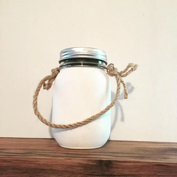 COPY - Hand Crafted- hand painted, White solar jar