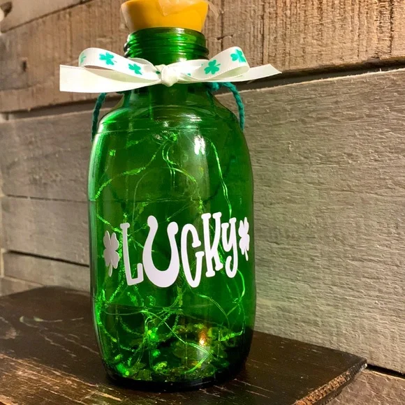 Hand Crafted- ‘Lucky’ green barrel lantern