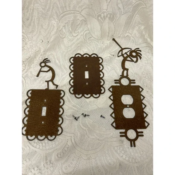 KOKOPELLI UNIQUE Light Switch Plates and Outlet Covers Custom Handmade Brass