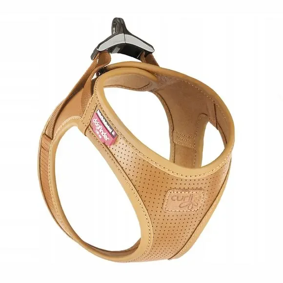 NEW!‎ Curli Vegan Apple Leather Clasp Dog Harness Brown LARGE