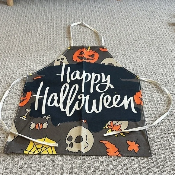 Halloween  Apron - Black and Orange