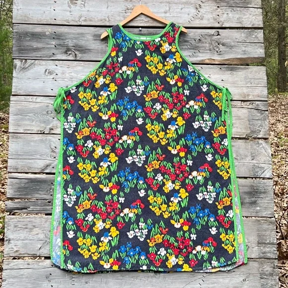 Vintage Apron Tree of California Full Body Kitchen Coverall Apron Floral Pattern