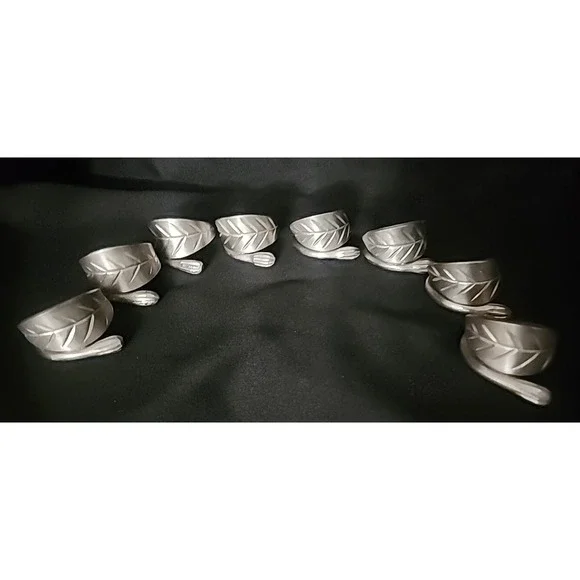 Silver‎ Pewter Metal Leaf Wrap Napkin Rings Set Of 8 Kemp & Beatley?
