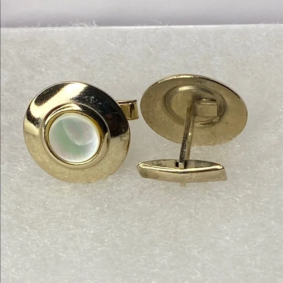 Gold & mother Pearl center Cufflinks