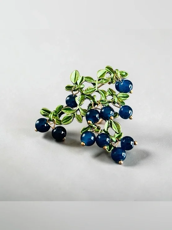 Botanical Blueberry Brooch