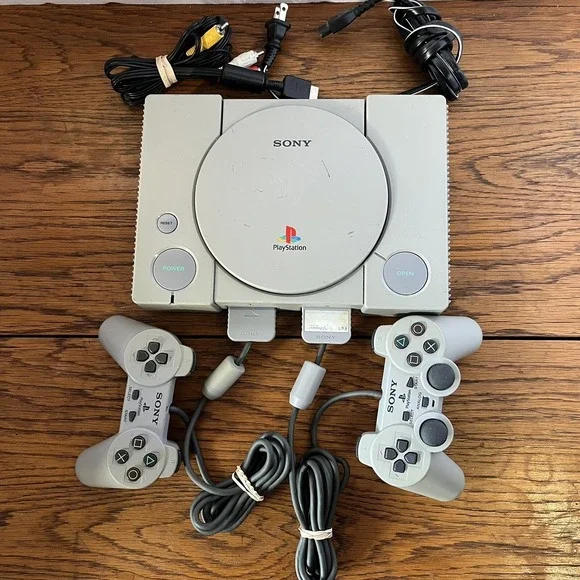 Sony PlayStation PS1 Console Gray Complete SCPH-9001 Controllers Mem Card Cables