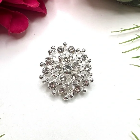 NEW⚜️Classic Crystal Cluster Embellished Brooch