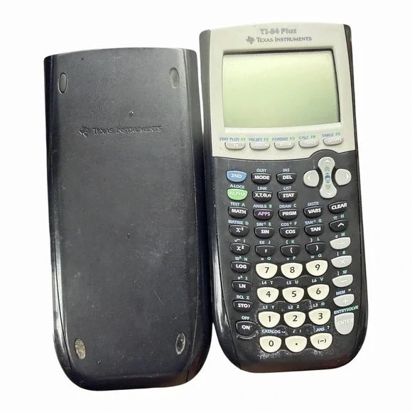 Texas Instruments TI84 Plus Graphing Calculator Black Slide Cover Tested Working