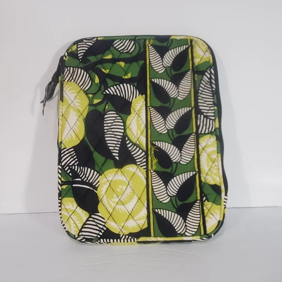 Vera Bradley Yellow Black Neon Rose Case Sleeve for iPad or Tablet