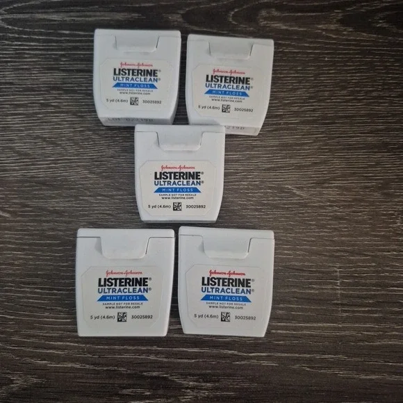 Listerine Ultraclean Dental Floss - Mint Flavored, Waxed 5 Ct * 5yd Each
