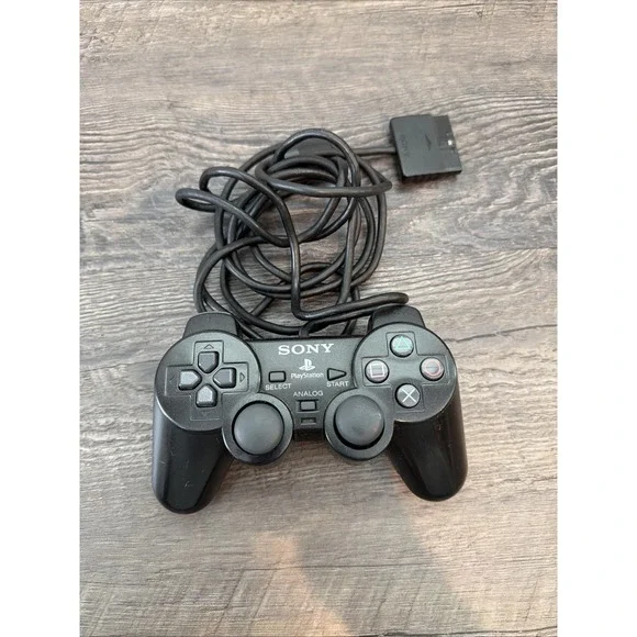 Sony PlayStation PS2 DualShock 2 Black Wired Analog Controller OEM SCPH-10010