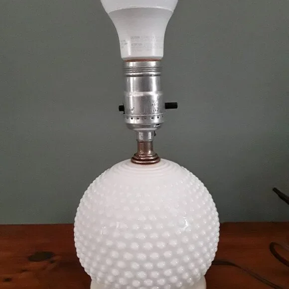 Milk Glass Hobnail Lamp