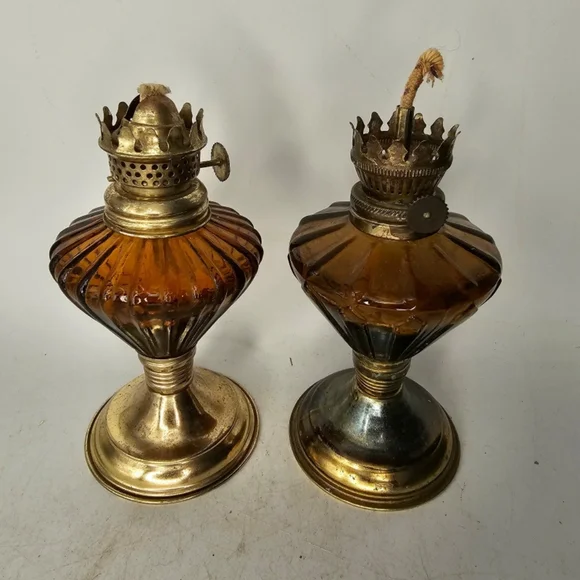 Unique Vintage Brown and Gold Lanterns with Ornate‎ Accents