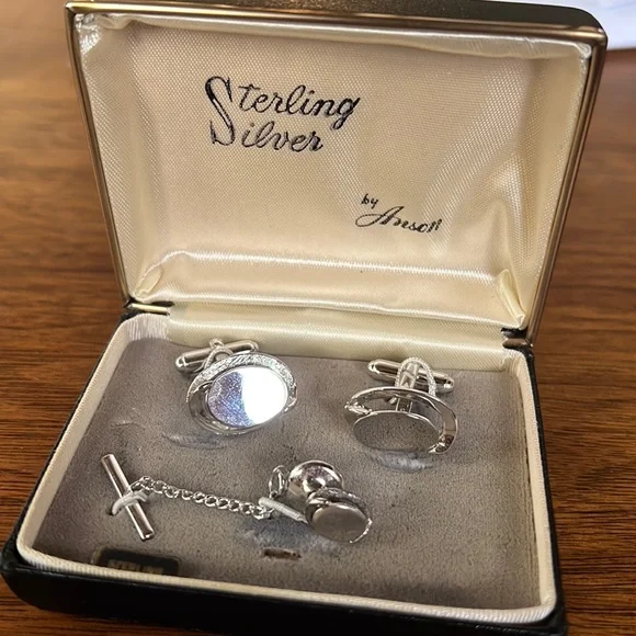 Vintage Sterling Silver Cufflink set by Anson
