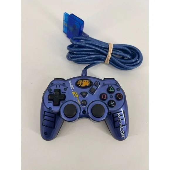 Mad‎ Catz Dual Force Controller for Sony PlayStation PS1 PS2 Blue Working