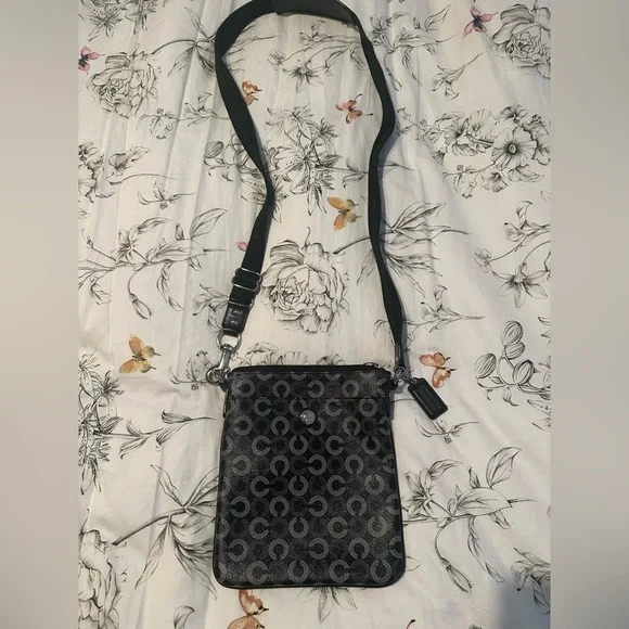Coach Black Op Art Signature Crossbody Bag