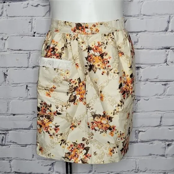 Vintage 70s Floral Print Half Apron
