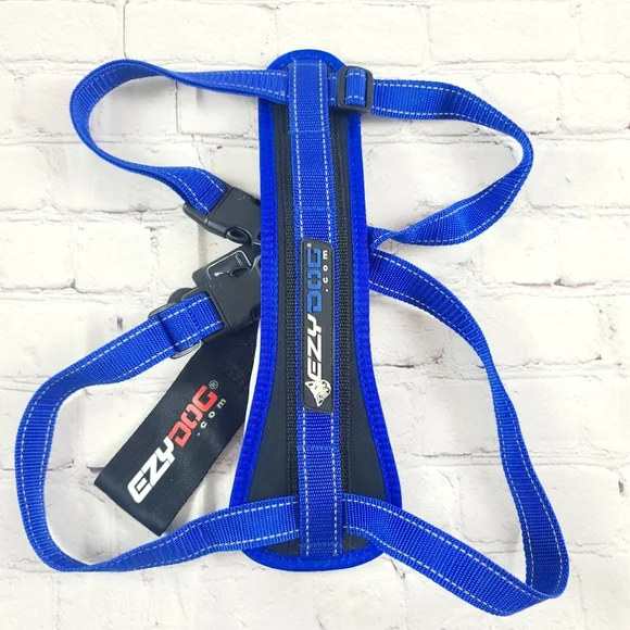 EzyDog Adjustable Dog Harness XL Blue Black NEW