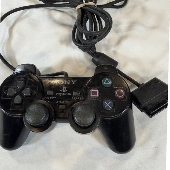 Sony PlayStation DualShock‎ Controller Black PS1 PS2 OEM Analog Untested