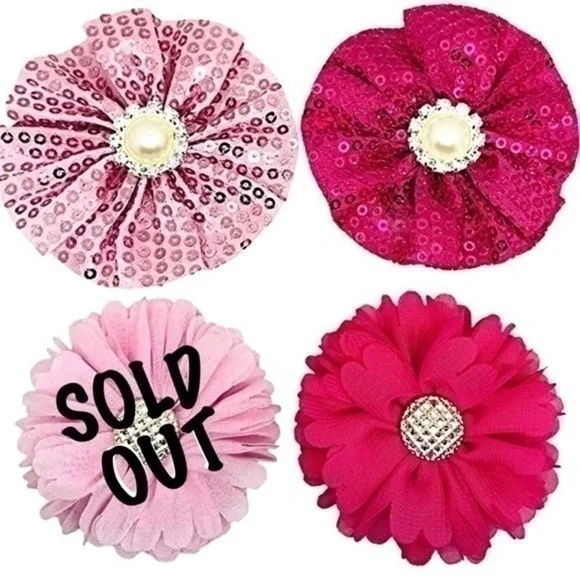 5 for $25!  Sparkle /Sequin/Pearl Headband Embellishment, Bow, Flowers!