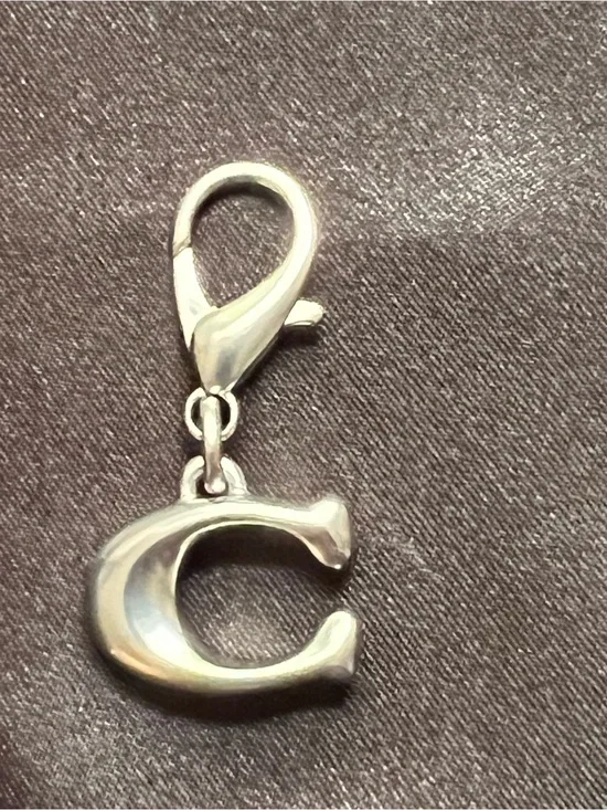 Coach Silver Letter C Charm Lobster Clasp