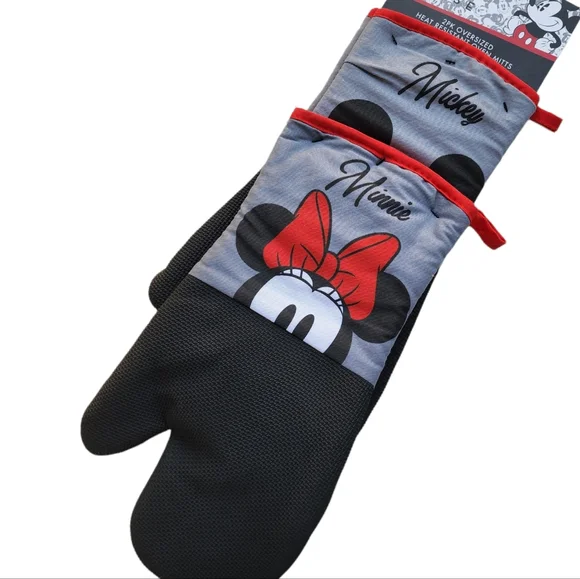 Set of 2 Disney Mickey‎ and Minnie Oven Mitts Neoprene Grip