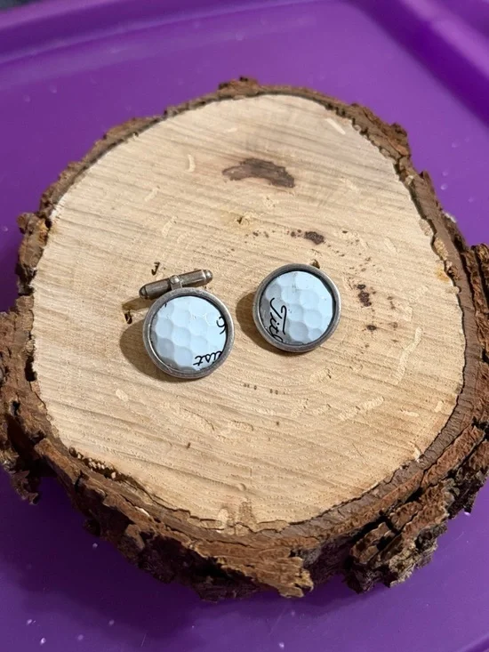 AS IS Golf Ball Cufflinks TPC Sawgrass Sterling Titleist