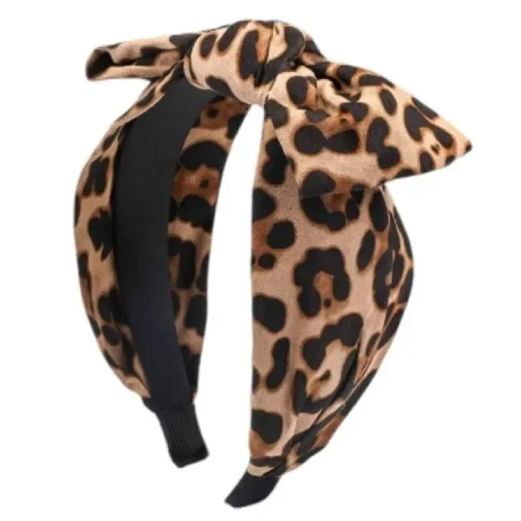 Leopard Headband New Wide Knot Hair Headbands for Girls Retro Animal Print