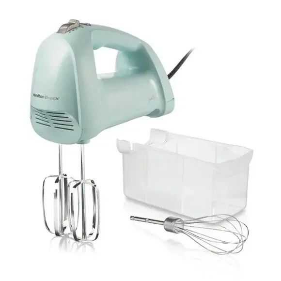 Hamilton Beach 6 Speed Hand Mixer with Quickburst, W/Snap-On Case, 4 Attachs