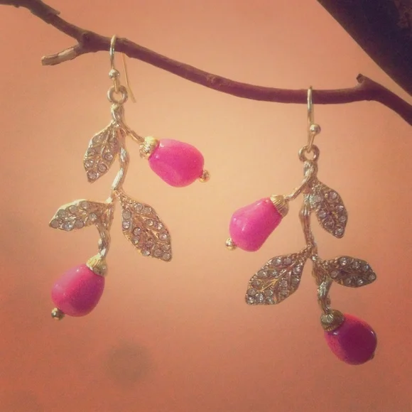 Pink Branch Earrings‎