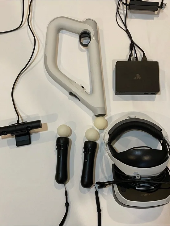 Sony PSVR Headset and Sense Controllers Bundle in White and Black