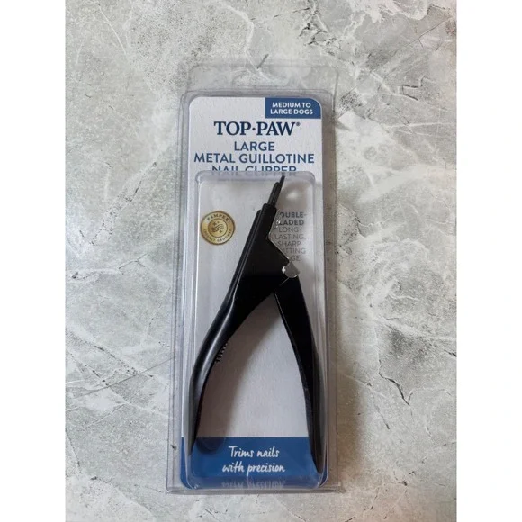 Top Paw Large Metal Guillotine Dog Nail Clipper Medium Large Dogs Black