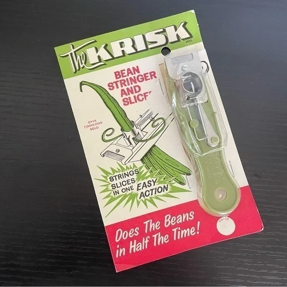 LAST CHANCE Vintage Bean Stringer & Slicer Kitchen Tool Utensil Original Package