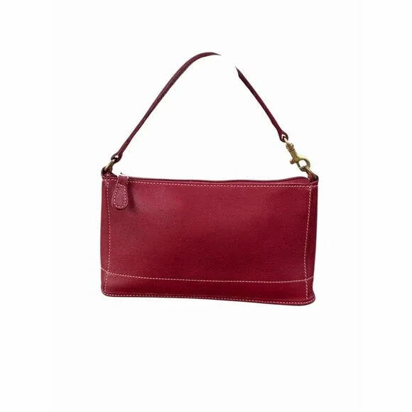 Vintage 1999 Coach Bleecker Red Demi Zip Shoulder Bag