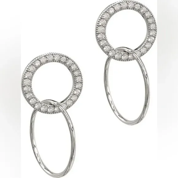 Adornia circle drop stud earrings