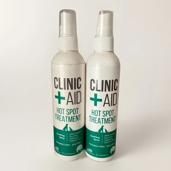 Clinic Aid Soothing Spray Hot Spot Treatment Dogs Oat Coconut Oil 8 oz Lot of‎ 2