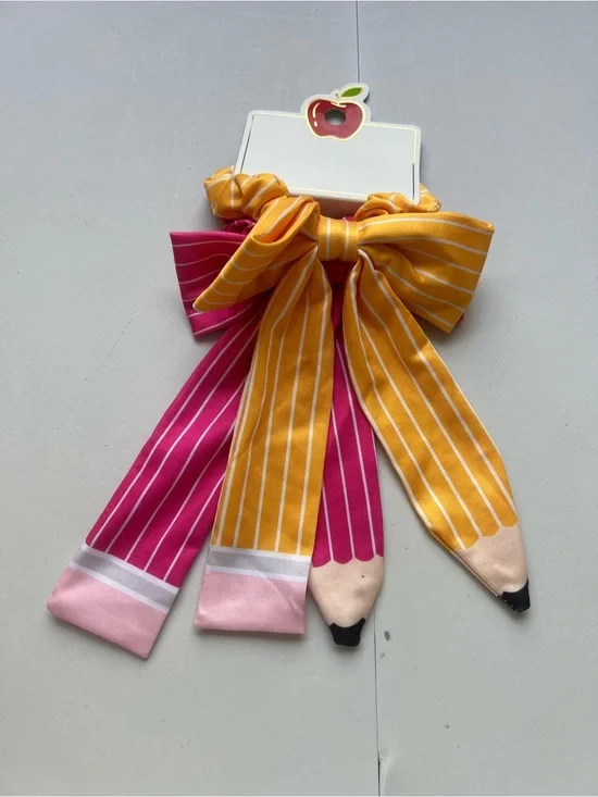 Pencil-Inspired Bow Hair Scarf