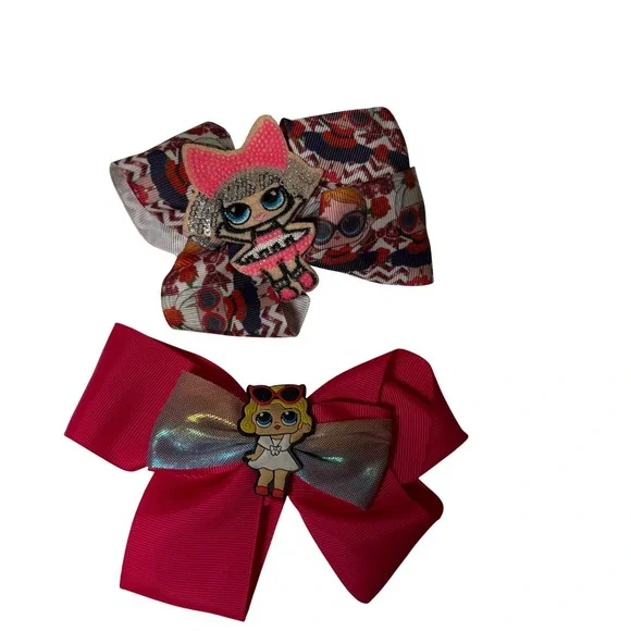 LOL Surprise Doll Hair Bows Set‎ Fuchsia Glitter Sparkle Girls Accessories