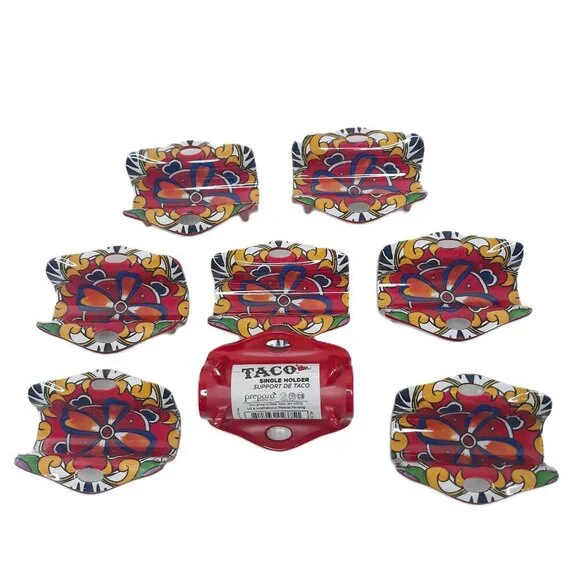 Prepara Taco Holder Singles Red Flora- Lot of 8 Fiesta